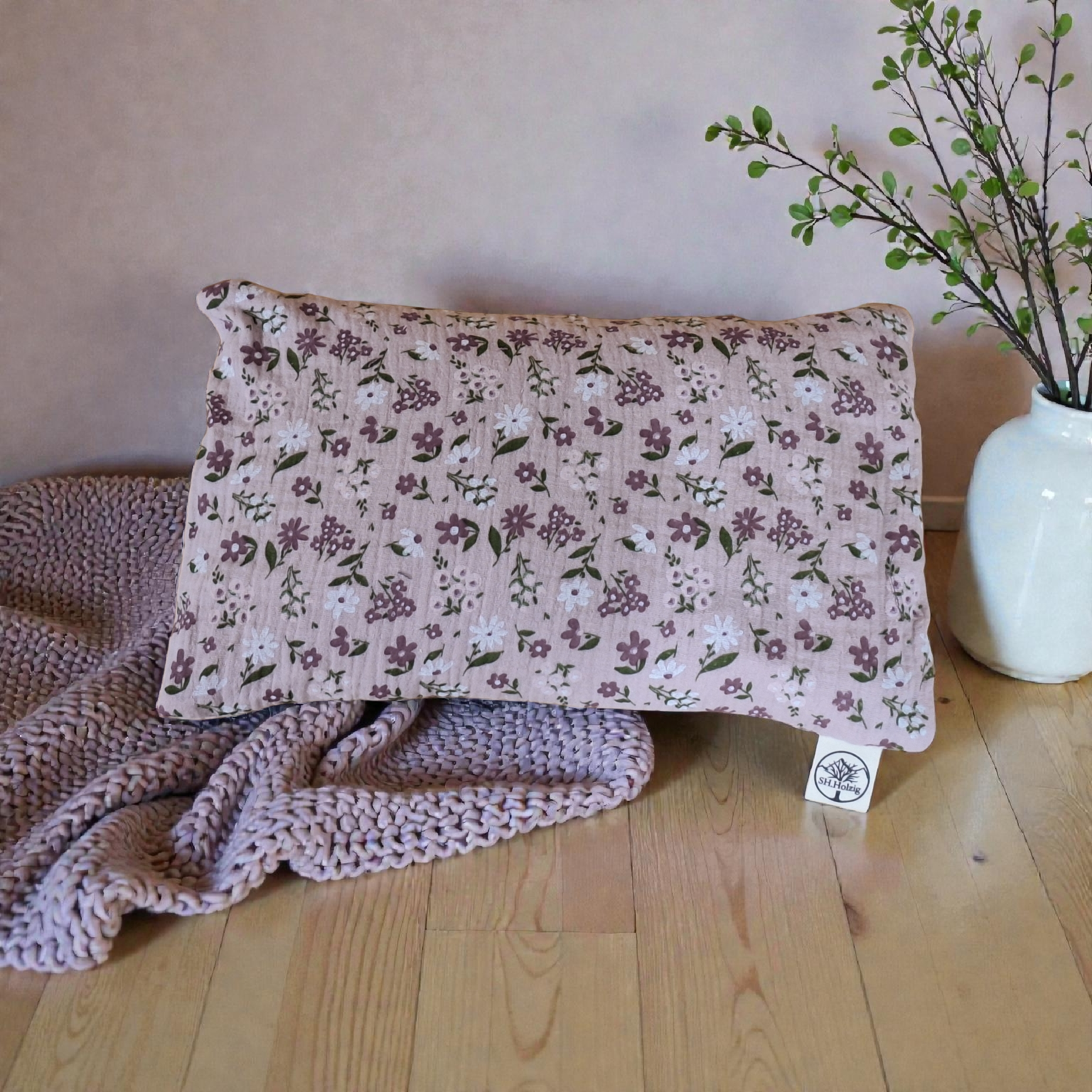 Zirben-Kirschkernkissen "Blume"